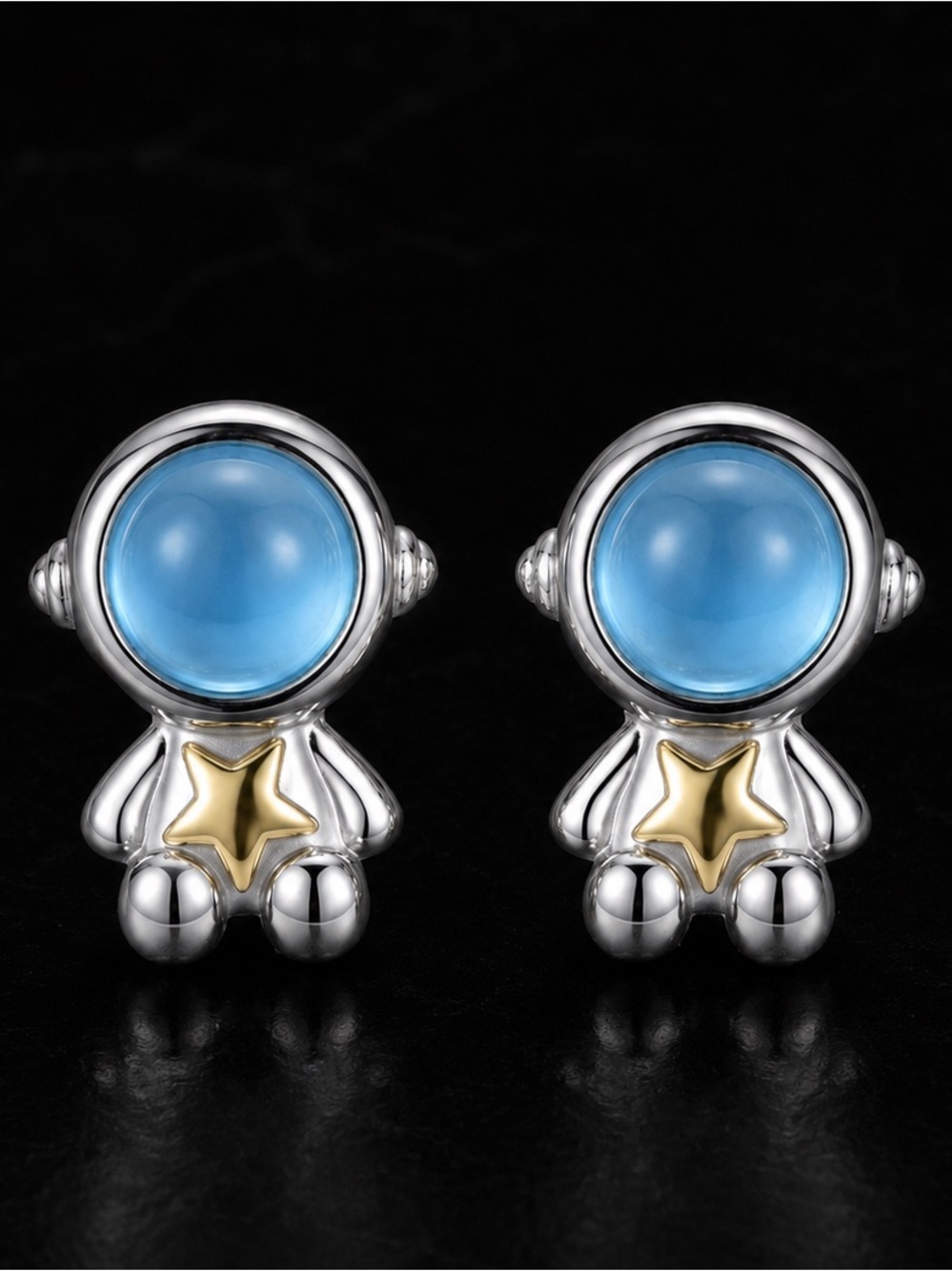 “One Small Step for Man” Astronaut Space Cadet Cosmonaut Spaceman Mini Tiny Stud